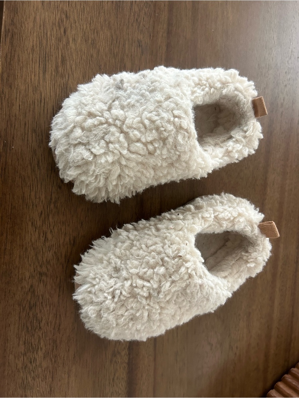 Cozy Sherpa Baby Slippers in Cream